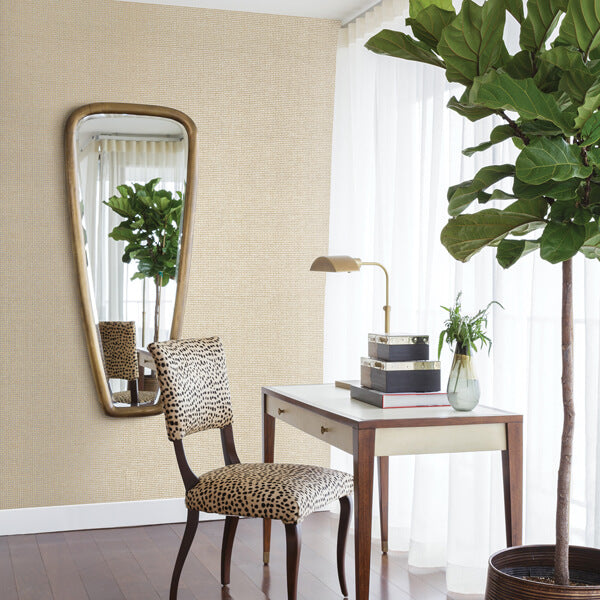 Aki Silver Paper Weave Grasscloth Wallpaper