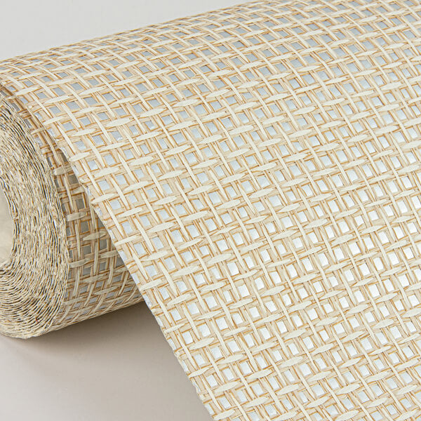 Aki Silver Paper Weave Grasscloth Wallpaper