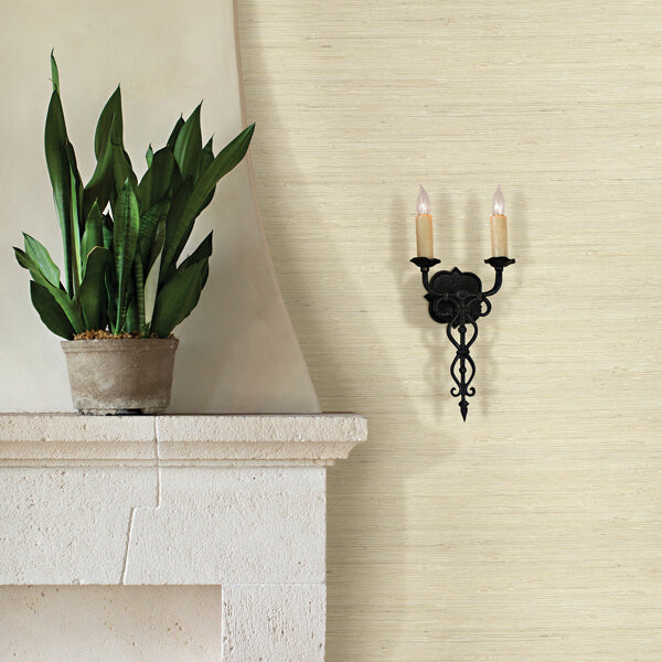 Battan Cream Jute Grasscloth Wallpaper