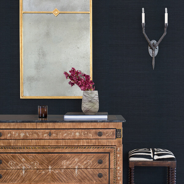 Peninsula Navy Sisal Grasscloth Wallpaper