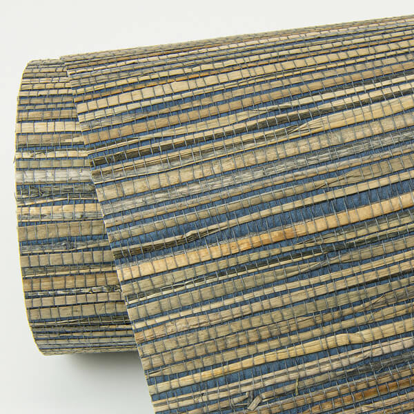 Shuang Teal Handmade Grasscloth Wallpaper