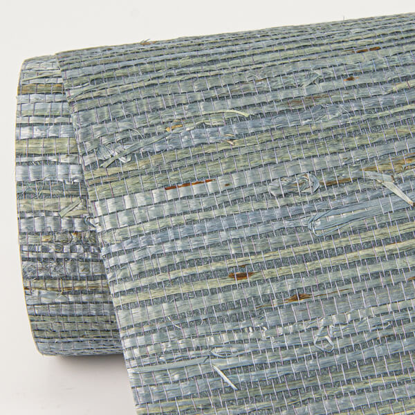 Aiko Teal Sisal Grasscloth Wallpaper