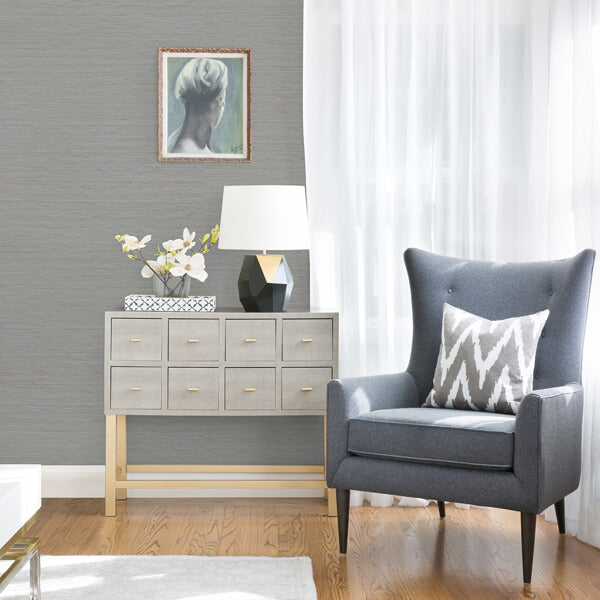 Kira Periwinkle Hemp Grasscloth Wallpaper