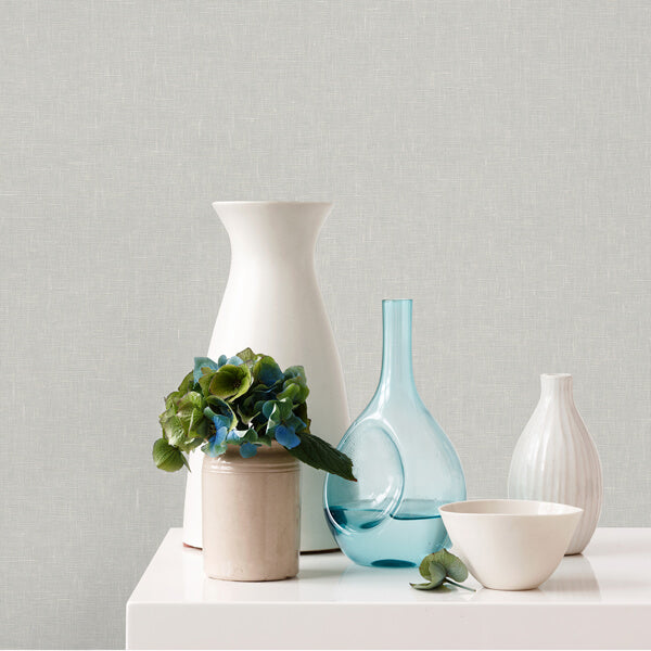 Donmei Light Grey Linen Wallpaper