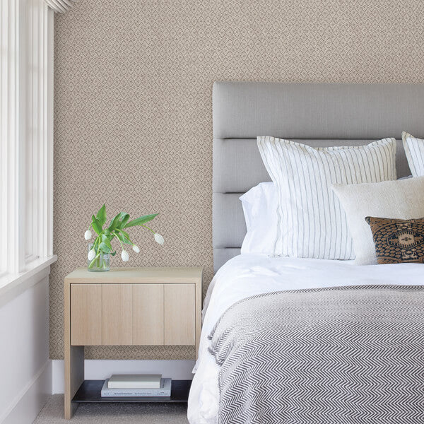 Hui Mauve Paper Weave Grasscloth Wallpaper