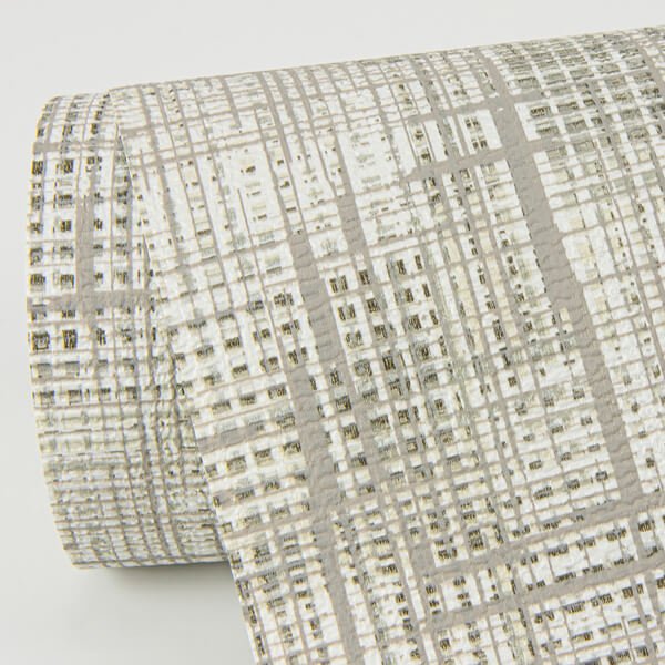 Ting Taupe Lattice Wallpaper