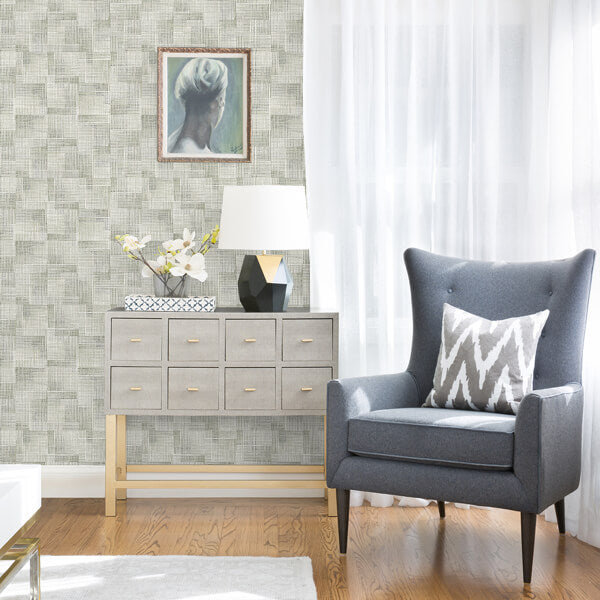 Ting Sage Lattice Wallpaper