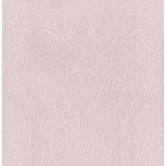 Maris Pink Flock Damask Wallpaper