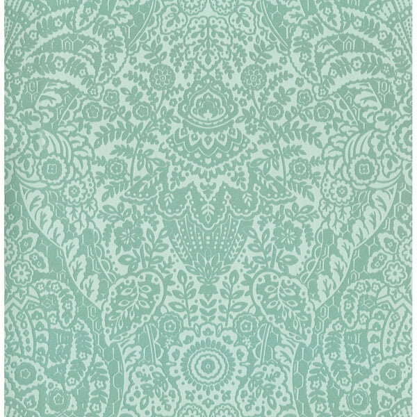 Maris Mint Flock Damask Wallpaper