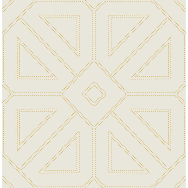 Voltaire Gold Beaded Geometric Wallpaper