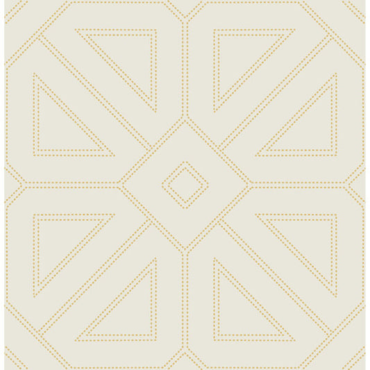 Voltaire Gold Beaded Geometric Wallpaper