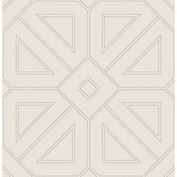Voltaire Grey Beaded Geometric Wallpaper