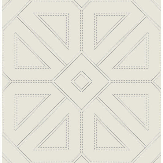 Voltaire Grey Beaded Geometric Wallpaper