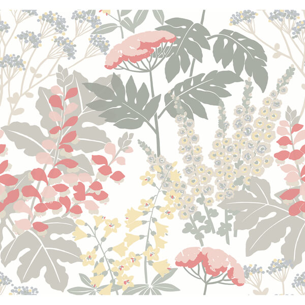 Brie Pink Forest Flowers Wallpaper