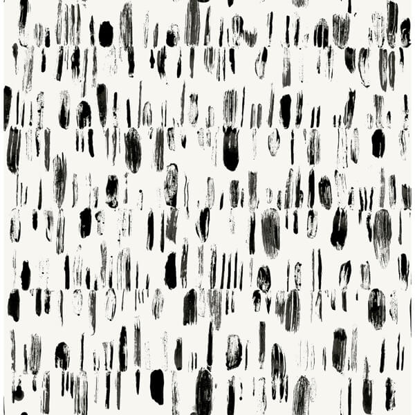 Dwell Black Brushstrokes Wallpaper
