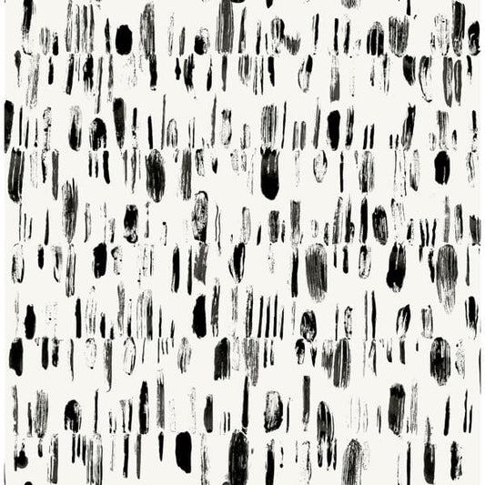 Dwell Black Brushstrokes Wallpaper
