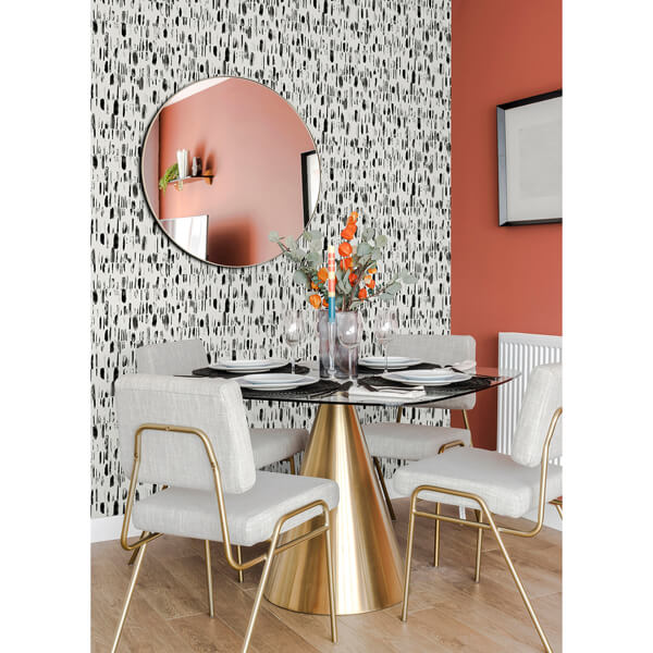 Dwell Black Brushstrokes Wallpaper