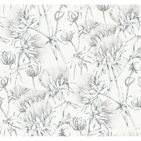 Mariell Grey Dragonfly Wallpaper