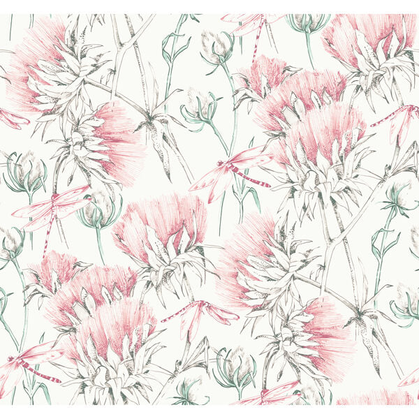 Mariell Pink Dragonfly Wallpaper