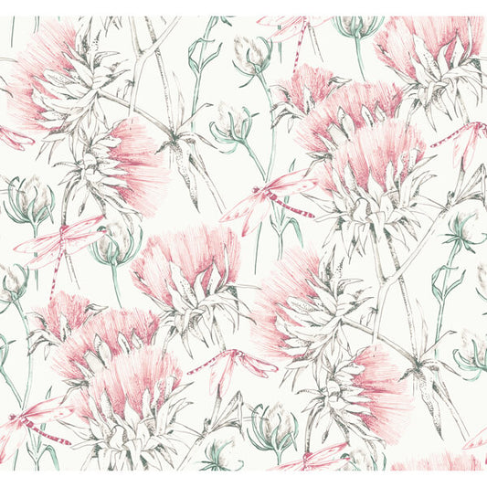 Mariell Pink Dragonfly Wallpaper