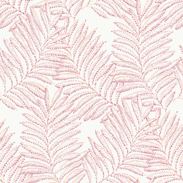 Finnley Pink Inked Fern Wallpaper