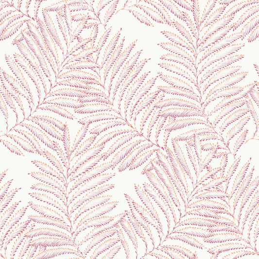 Finnley Pink Inked Fern Wallpaper
