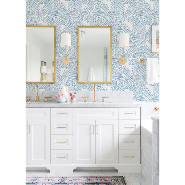 Finnley Blue Inked Fern Wallpaper