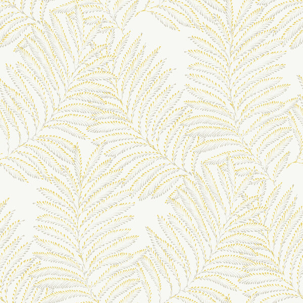 Finnley Yellow Inked Fern Wallpaper