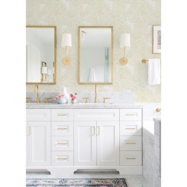 Finnley Yellow Inked Fern Wallpaper