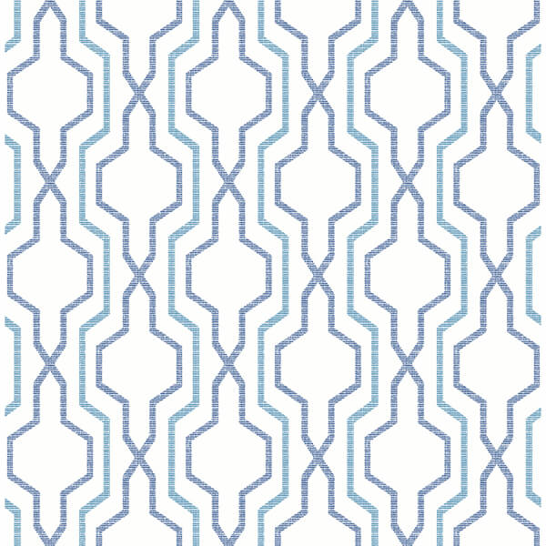 Rion Blue Trellis Wallpaper