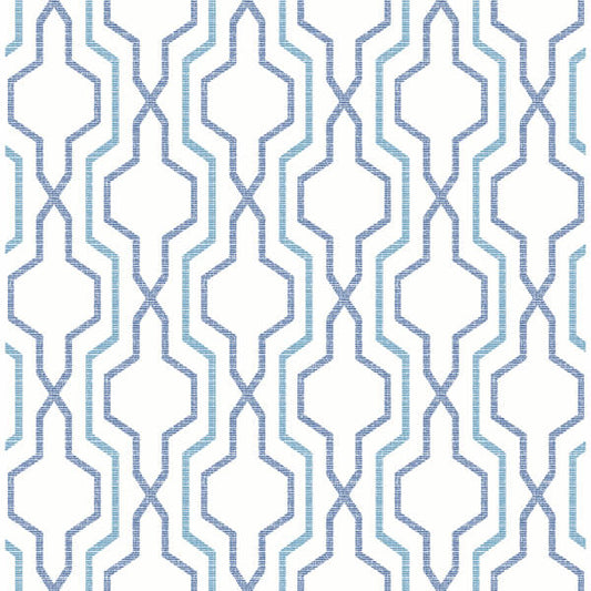 Rion Blue Trellis Wallpaper