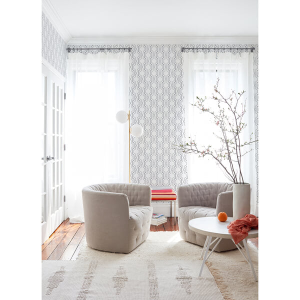 Rion Grey Trellis Wallpaper