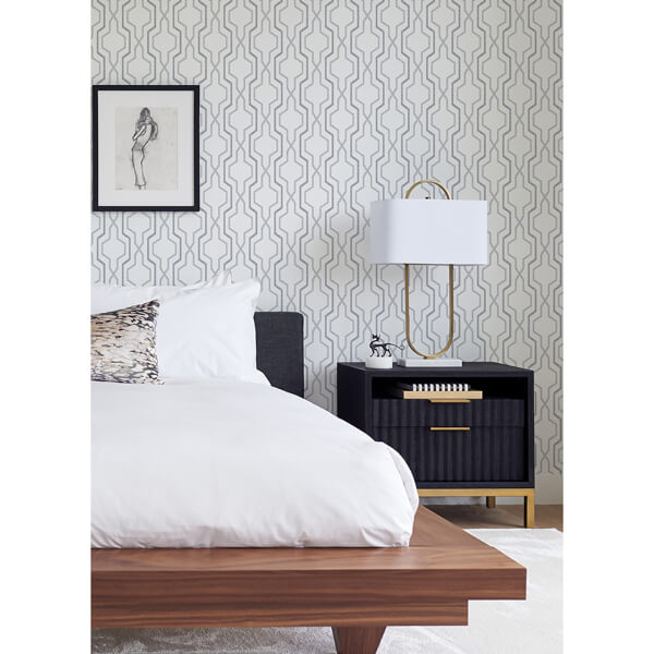Rion Grey Trellis Wallpaper
