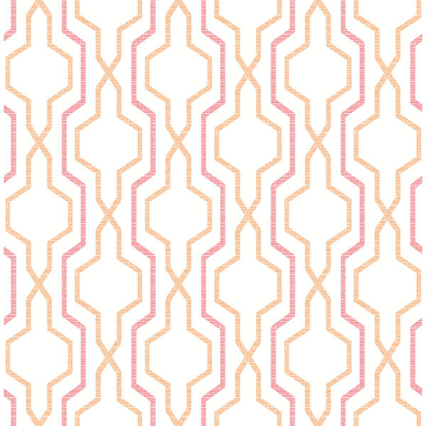 Rion Orange Trellis Wallpaper