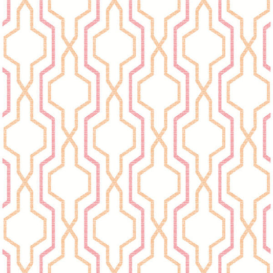 Rion Orange Trellis Wallpaper