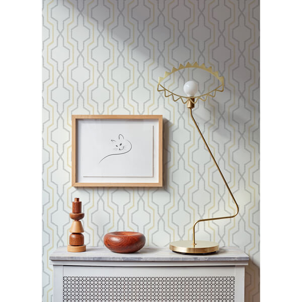 Rion Yellow Trellis Wallpaper