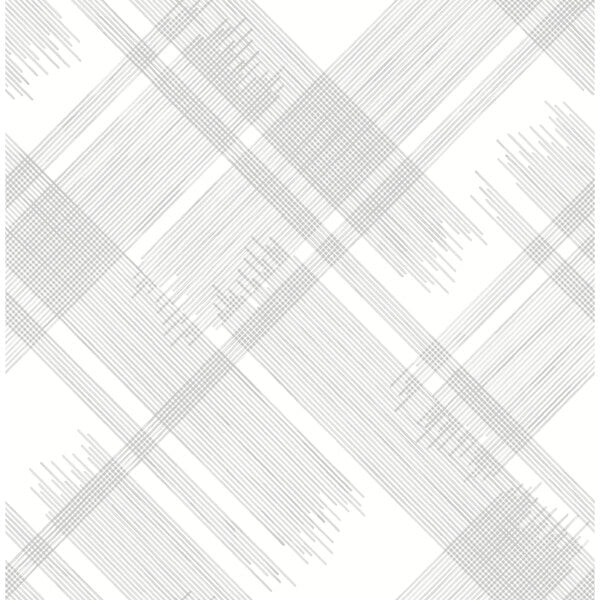 Zag Grey Modern Plaid Wallpaper