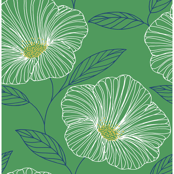 Mythic Green Floral Wallpaper