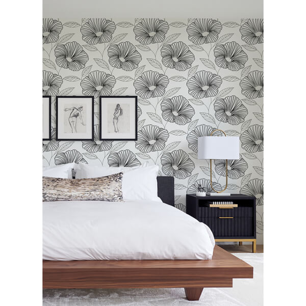 Mythic Black Floral Wallpaper
