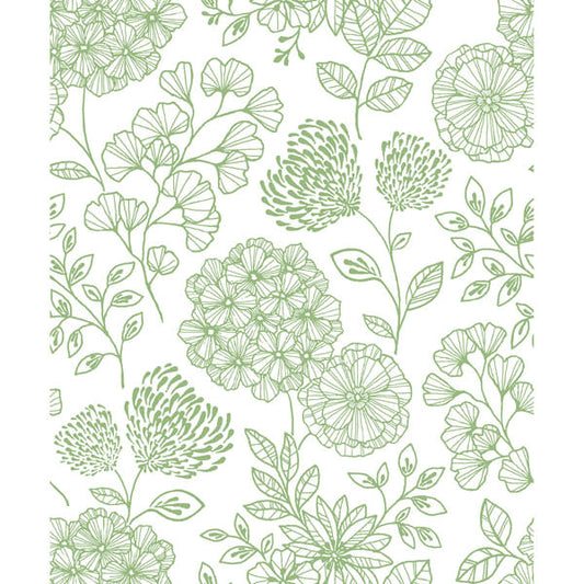 Ada Green Floral Wallpaper