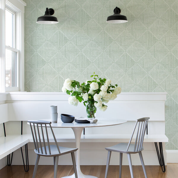 Cade Green Geometric Wallpaper