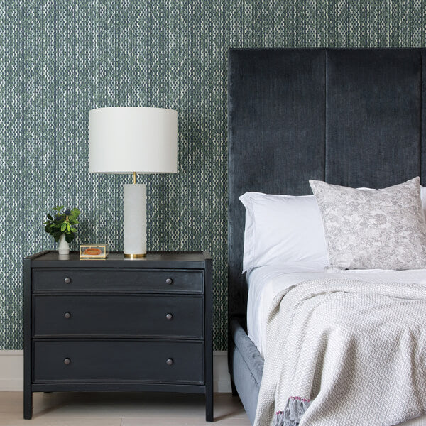 Felix Teal Teal Geometric Wallpaper