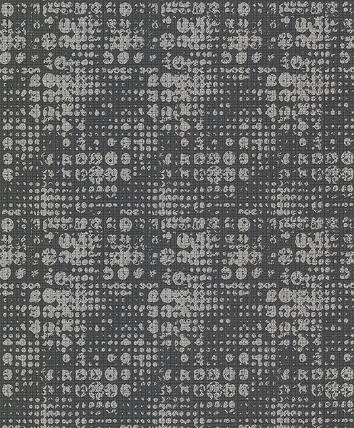 Celeste Silver Circle Grid Wallpaper