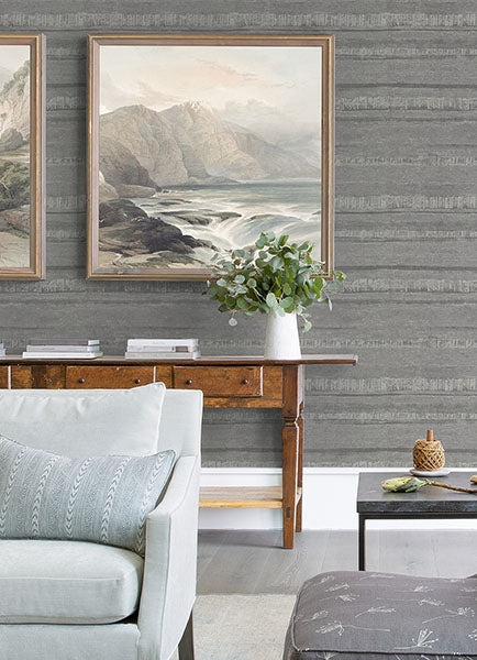 Rakasa Pewter Stripe Wallpaper