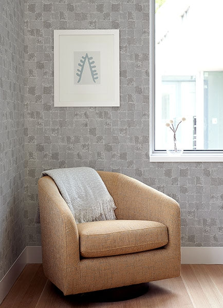Varak Silver Textured Wallpaper