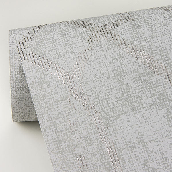 Ziva Platinum Metallic Trellis Wallpaper