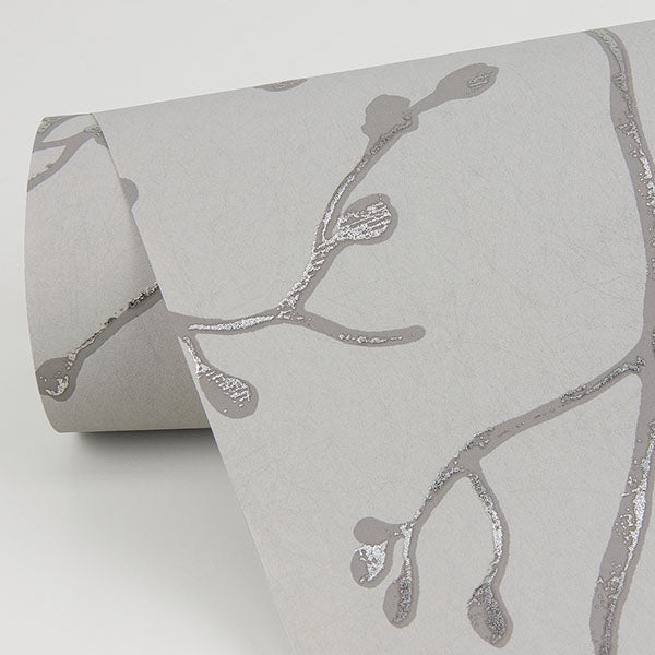 Koura Silver Branches Wallpaper