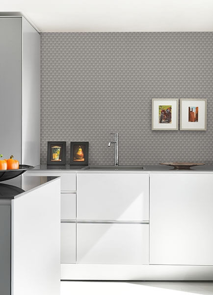 Ira Taupe Checkered Wallpaper