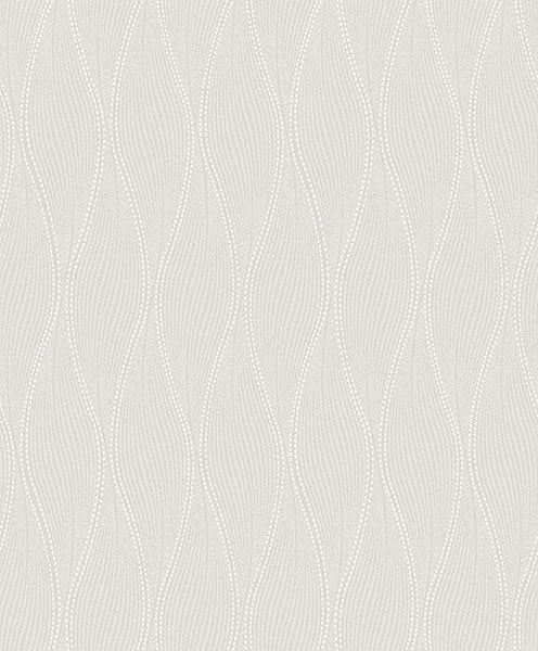 Tetsu Silver Ogee Wave Wallpaper