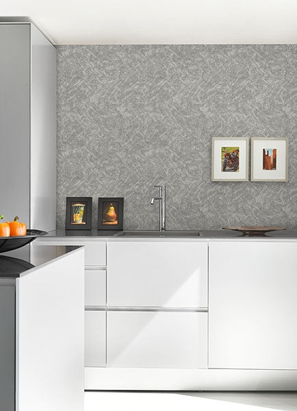 Asero Silver Distressed Wallpaper
